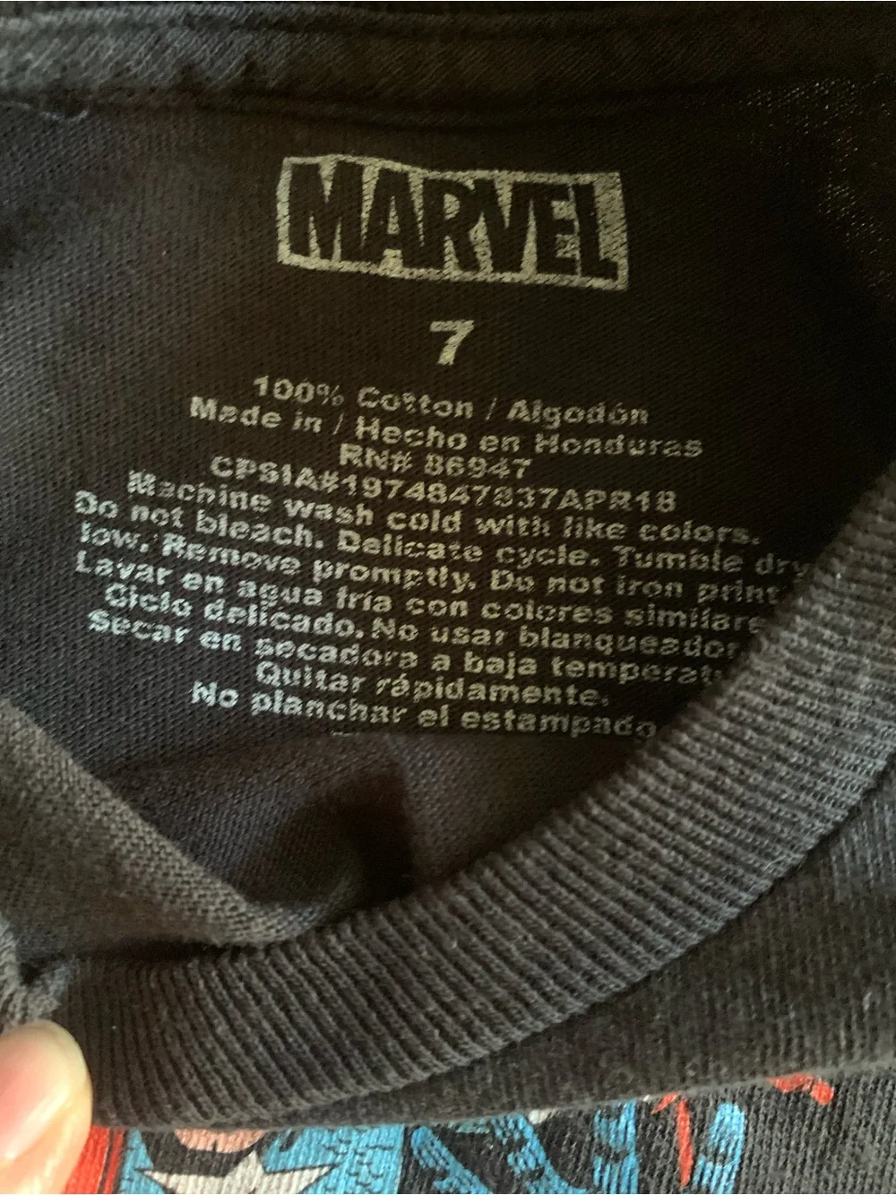 Marvel Kids Black Avengers Graphic Tee with Red Logo